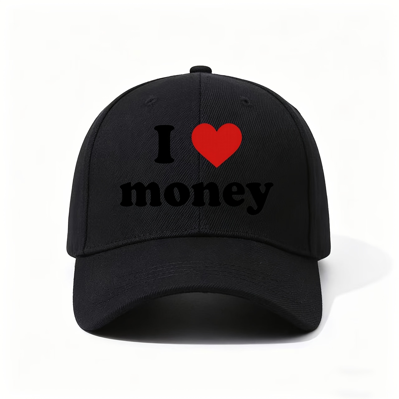 Baseball Cap Structured - I Love Money Print Baseball Cap