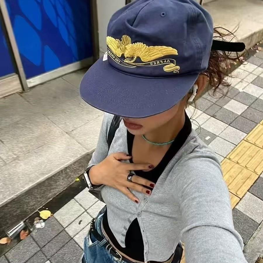 Snapback Hat Flat - Retro American Embroidered Heavyweight Soft Top