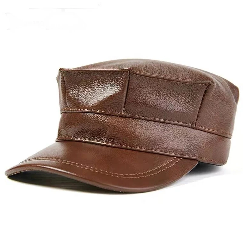 Baseball Cap Structured - New wholesale Winter Thermal Genuine Leather