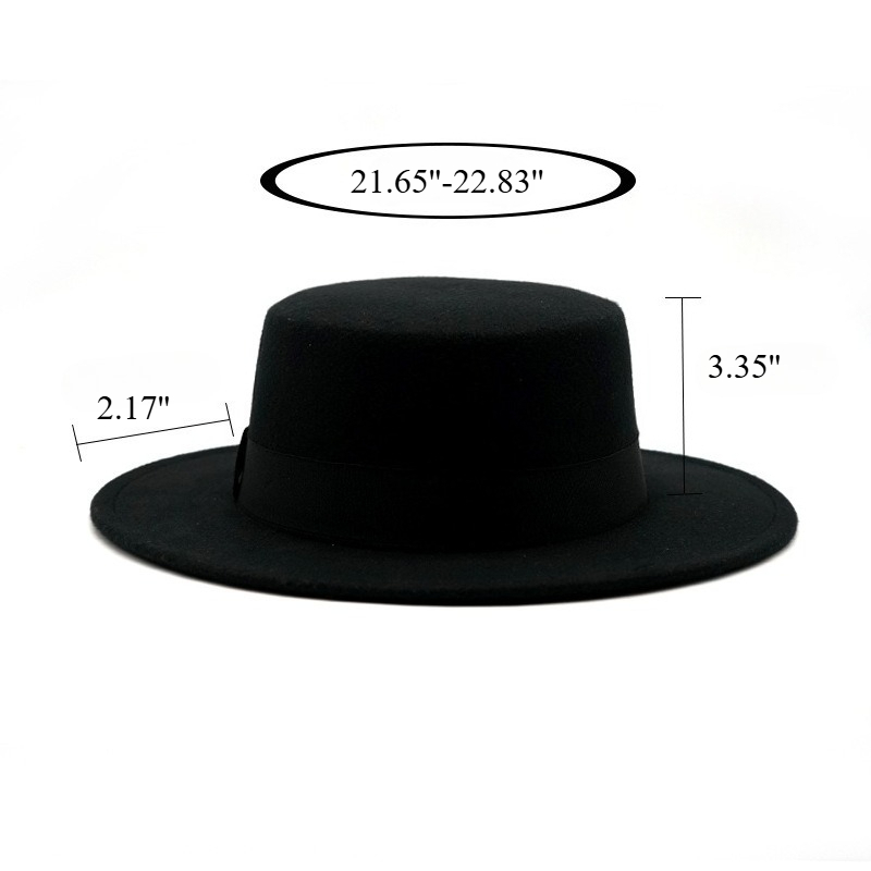 Flat Brim Wool Fedora Black Ri - Fedora Hat Wool review and price