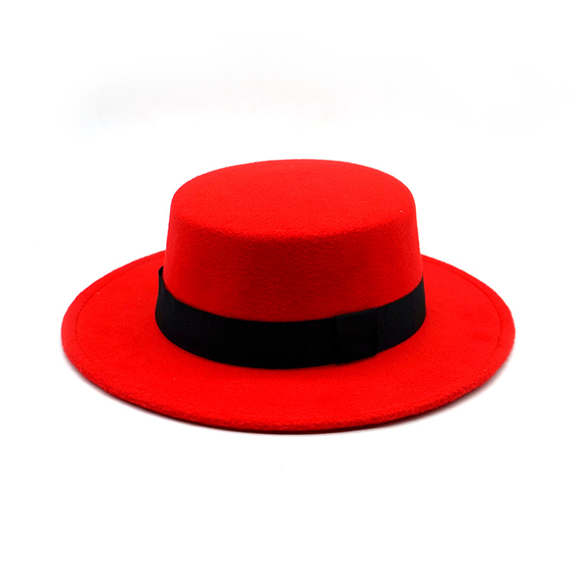 Flat Brim Wool Fedora Black Ri - Fedora Hat Wool review and price